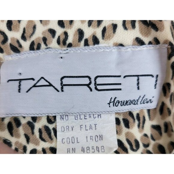 Vintage Shirt Dress 10 12 Midi Long Alt Fit Flare skirt Leopard Cheetah Keyhole - Picture 9 of 11